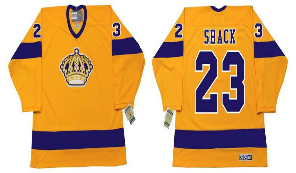 2019 Men Los Angeles Kings #23 Shack Yellow CCM NHL jerseys->los angeles kings->NHL Jersey